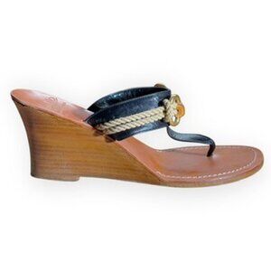 il Sandalo Italia Teserole Brothers Wood Rope Accent Wedge Sandals Women - IT 37